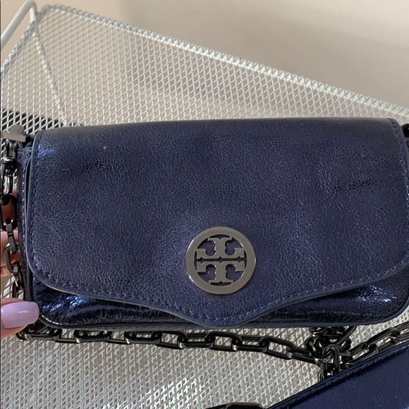 Tory Burch navy metallic mini bag. - Picture 2 of 8